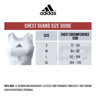 Protector pecho mujer Adidas Blanco Homologado WKF
