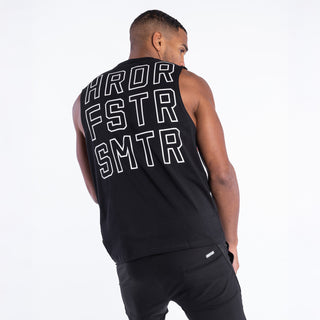 Camiseta sin mangas Boxraw HRDR FSTR SMTR Negro