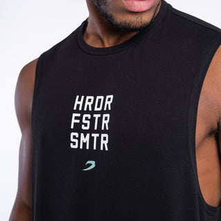 Camiseta sin mangas Boxraw HRDR FSTR SMTR Negro