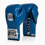 Guantes de boxeo Cleto Reyes Profesional CB2 Azul-negro con cordones