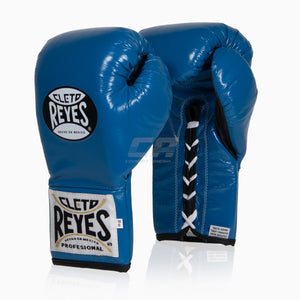 Guantes de boxeo Cleto Reyes Profesional CB2 Azul-negro con cordones