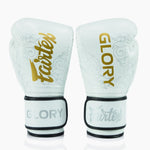 Guantes de boxeo Fairtex x Glory BGVG3 Blanco-oro