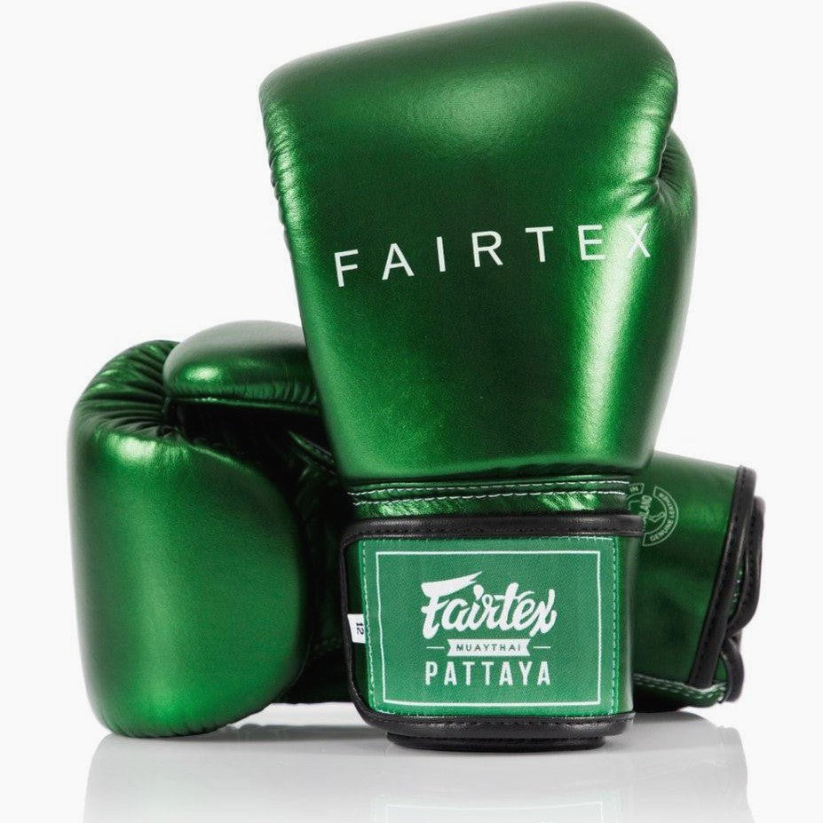 Guanti Muay Thai Fairtex BGV16 - Colore Verde Foresta - Nuovi Con Etichette