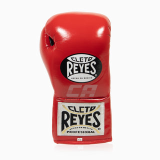 Guantes de boxeo Cleto Reyes Profesional CB2 Rojo-Negro con cordones