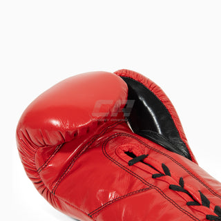 Guantes de boxeo Cleto Reyes Profesional CB2 Rojo-Negro con cordones