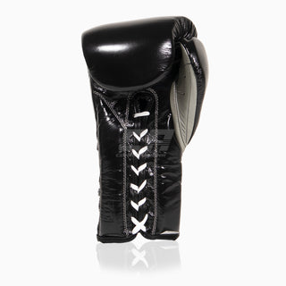 Guantes de boxeo Cleto Reyes Entrenamiento Tradicional CE4 Negro-plata con cordones