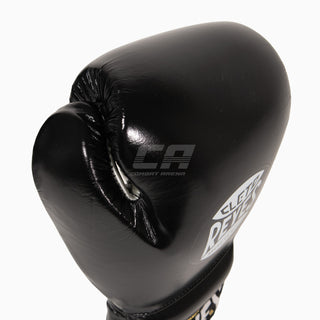 Guantes de boxeo Cleto Reyes Entrenamiento Tradicional CE4 Negro-plata con cordones