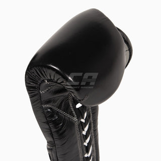 Guantes de boxeo Cleto Reyes Entrenamiento Tradicional CE4 Negro-plata con cordones