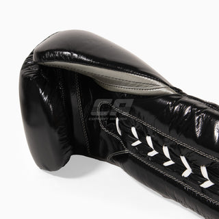 Guantes de boxeo Cleto Reyes Entrenamiento Tradicional CE4 Negro-plata con cordones