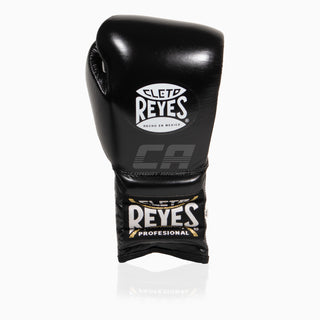 Guantes de boxeo Cleto Reyes Entrenamiento Tradicional CE4 Negro-plata con cordones