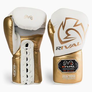 Guantes de boxeo Rival Sparring Profesional RS100 con cordones