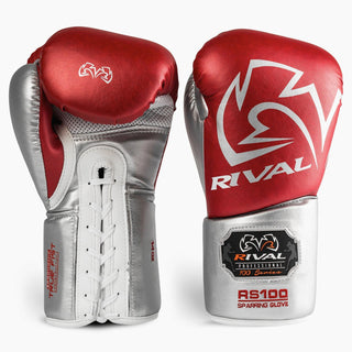 Guantes de boxeo Rival Sparring Profesional RS100 con cordones
