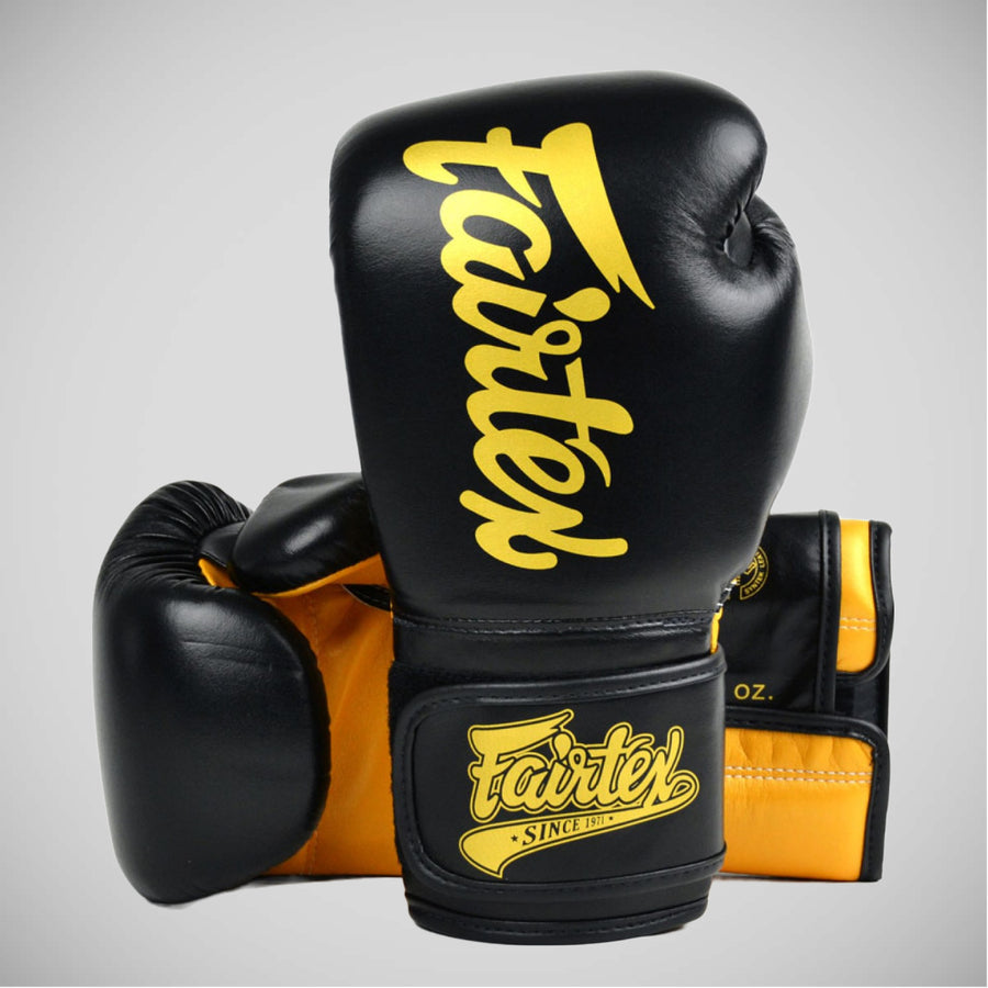 Guantes Muay Thai Fairtex Super Sparring BGV18 Negro-oro