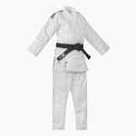 Judogi blanco Adidas J730 Champion III IJF slim rayas Italia
