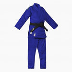 Judogi azul Adidas J730 Champion III IJF slim rayas Italia