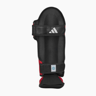 Espinilleras con parapiede Adidas Pro Kickboxing WAKO Rojo-blanco