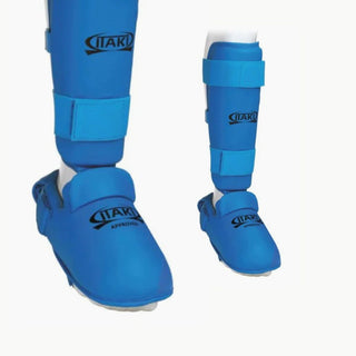 Espinilleras Karate Itaki con parapies Art.413A