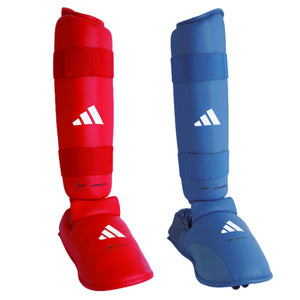 Espinilleras y Parapiedi Adidas Rojo y Azul Homologados WKF