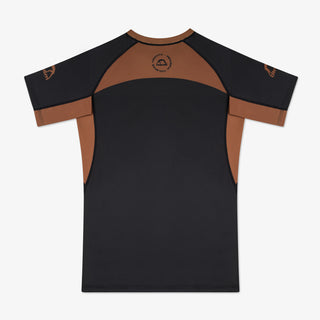 Rashguard Manto Ranked 25 maniche corte Marrone-Combat Arena