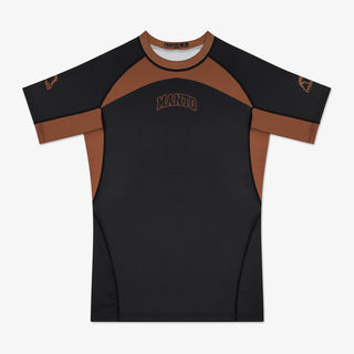 Rashguard Manto Ranked 25 maniche corte Marrone-Combat Arena