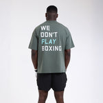 T-shirt Boxraw We Don't Play Boxing Oversize Verde-Combat Arena