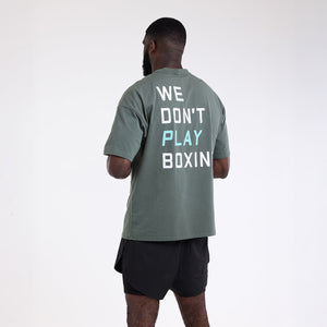 T-shirt Boxraw We Don't Play Boxing Oversize Verde-Combat Arena
