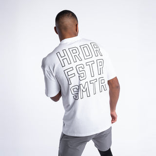 Camiseta Boxraw HRDR FSTR SMTR Oversize Blanco
