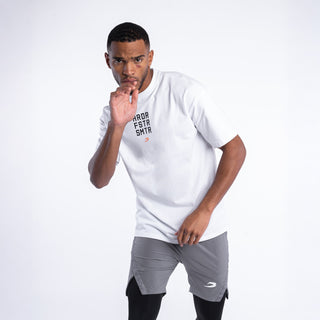 Camiseta Boxraw HRDR FSTR SMTR Oversize Blanco