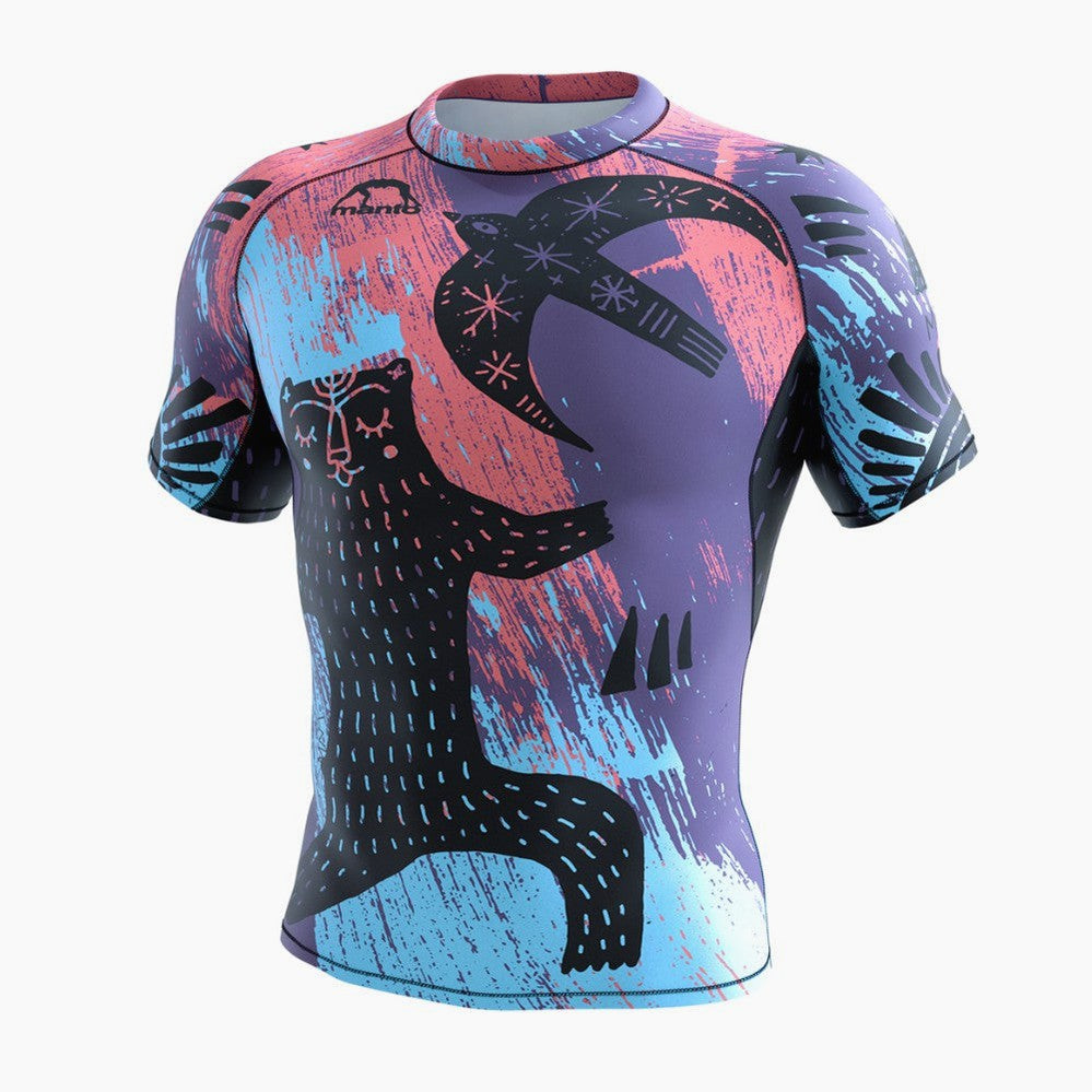 Rashguard Kenneth J Lane Per MMA - Manica Corta In Lycra Hi-Tech Per Professionisti