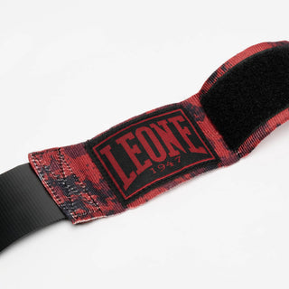 Bendaggi fasce mani 3,5 mt Leone AB705 Rosso-nero Camo-Combat Arena