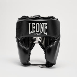 Casco Leone Deporte Augusto Classico Negro con Protector de Mejillas 