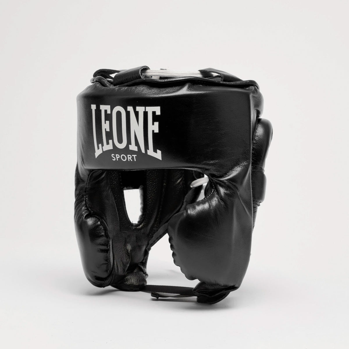 Casco Leone Deporte Augusto Classico Negro con Protector de Mejillas 