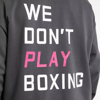 Sudadera Boxraw We Don't Play Boxing oversize con capucha Gris-rosa-Combat Arena