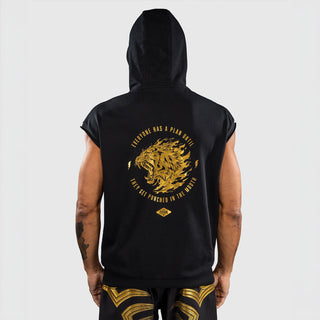 Felpa smanicata Venum x Mike Tyson Tiger con cappuccio Nero-oro-Combat Arena