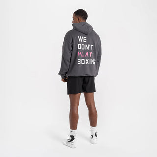 Sudadera Boxraw We Don't Play Boxing oversize con capucha Gris-rosa 