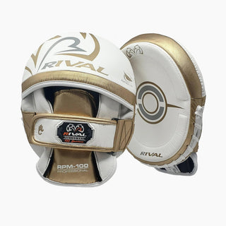 Manoplas de boxeo Rival Professional RPM100 Blanco-Oro 