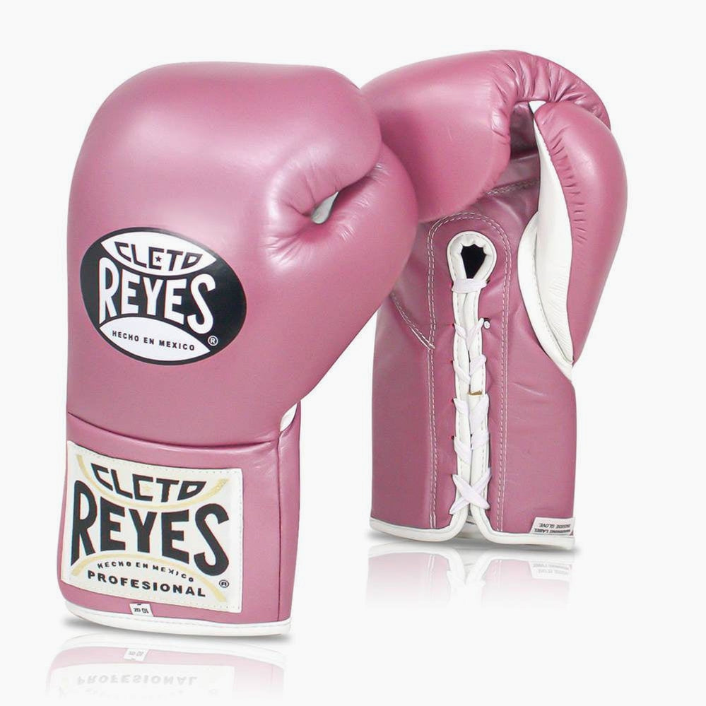 Guantes de boxeo Cleto Reyes Profesional CB2 Rosa con cordones ...