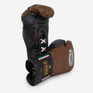 Guantes de boxeo Di Nardo con Cordones 12 Oz Marrón-negro-Combat Arena