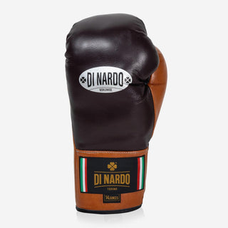 Guantes de boxeo Di Nardo con Cordones 14 Oz Borgoña-coñac-Combat Arena