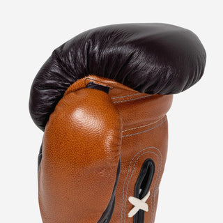 Guantes de boxeo Di Nardo con Cordones 14 Oz Borgoña-coñac-Combat Arena
