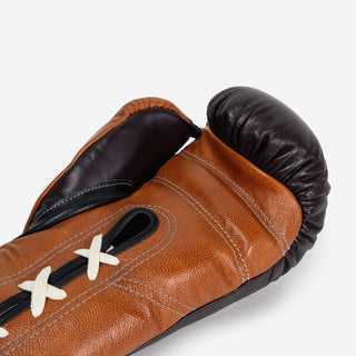 Guantes de boxeo Di Nardo con Cordones 14 Oz Borgoña-coñac-Combat Arena