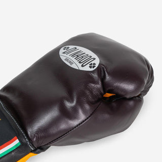 Guantes de boxeo Di Nardo con Cordones 16 Oz Borgoña-amarillo-Combat Arena