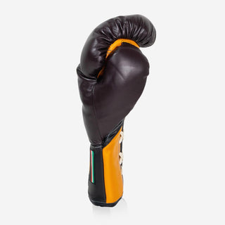 Guantes de boxeo Di Nardo con Cordones 16 Oz Borgoña-amarillo-Combat Arena