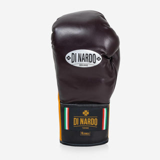 Guantes de boxeo Di Nardo con Cordones 16 Oz Borgoña-amarillo-Combat Arena