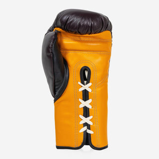Guantes de boxeo Di Nardo con Cordones 16 Oz Borgoña-amarillo-Combat Arena