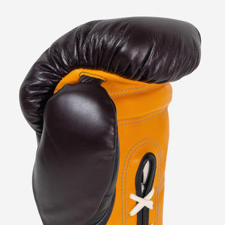 Guantes de boxeo Di Nardo con Cordones 16 Oz Borgoña-amarillo-Combat Arena