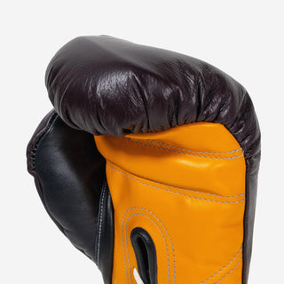 Guantes de boxeo Di Nardo con Cordones 16 Oz Borgoña-amarillo-Combat Arena