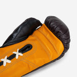Guantes de boxeo Di Nardo con Cordones 16 Oz Borgoña-amarillo-Combat Arena