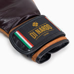 Guantes de boxeo Di Nardo con Velcro 12 Oz Borgoña-coñac-vintage-Combat Arena