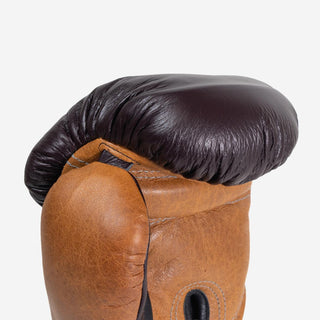 Guantes de boxeo Di Nardo con Velcro 12 Oz Borgoña-coñac-vintage-Combat Arena